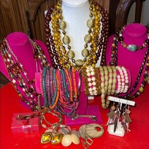 Vintage to modern Beaded and Misc Brown Jewelry BOHO too